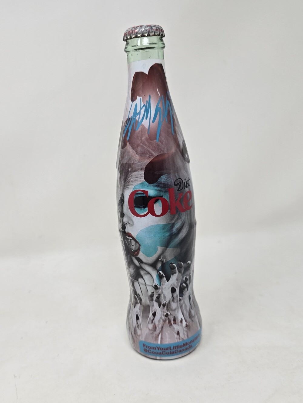 Limited Edition Lady Gaga Coca Cola Glass Bottle Coke 9.5" RARE